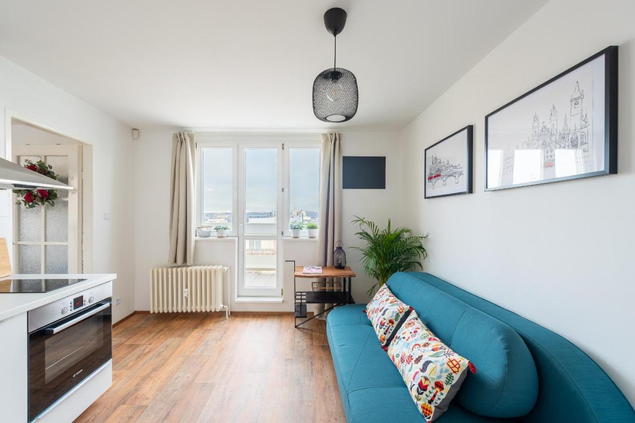 Bright Charming Apt With Terrace, Parking & Airco. Prag Exteriör bild